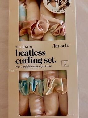 Kitsch Satin Heatless Curling Set - Pink & Light Blue